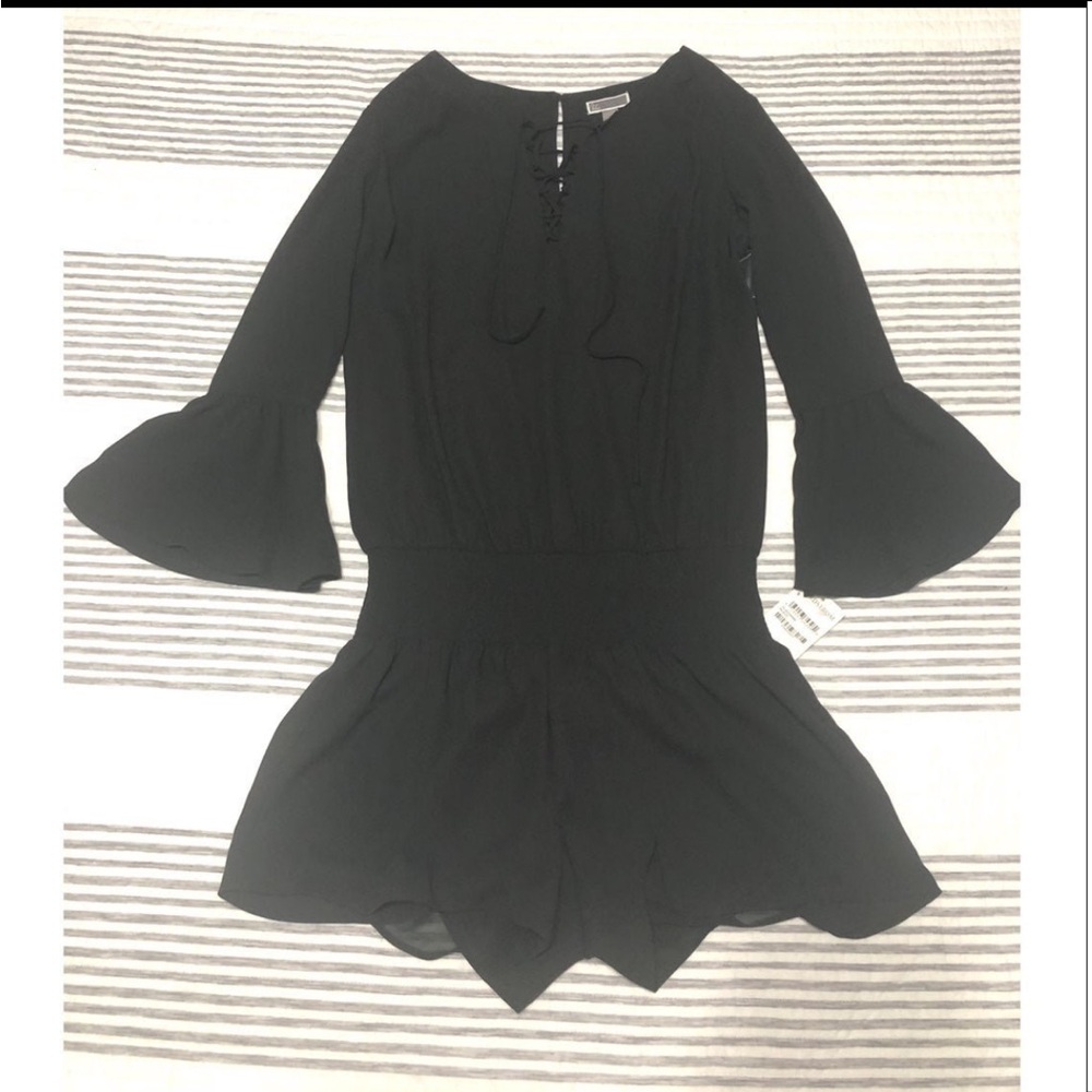 Chelsea28 Black Bell Sleeve Romper